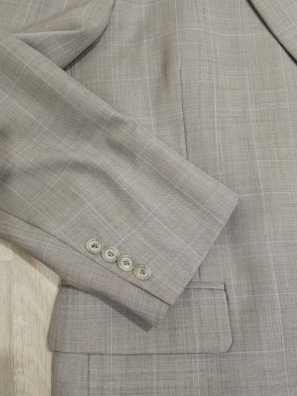 Maxwell’s Custom Tailored Brown Windowpane Blazer Wool Sport Coat 46R Classic - Picture 4 of 13